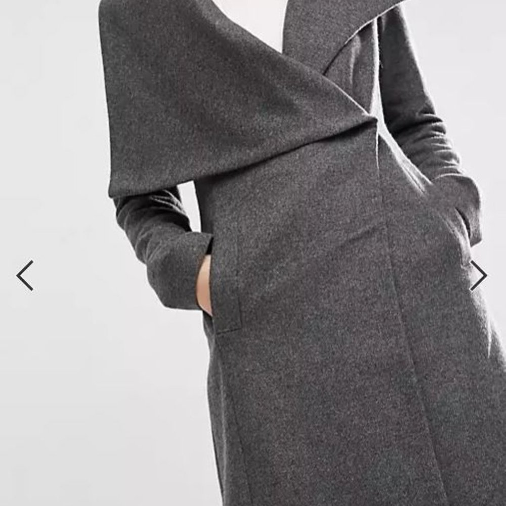 ASOS Waterfall Trapeze Coat in Wool Blend *NWT